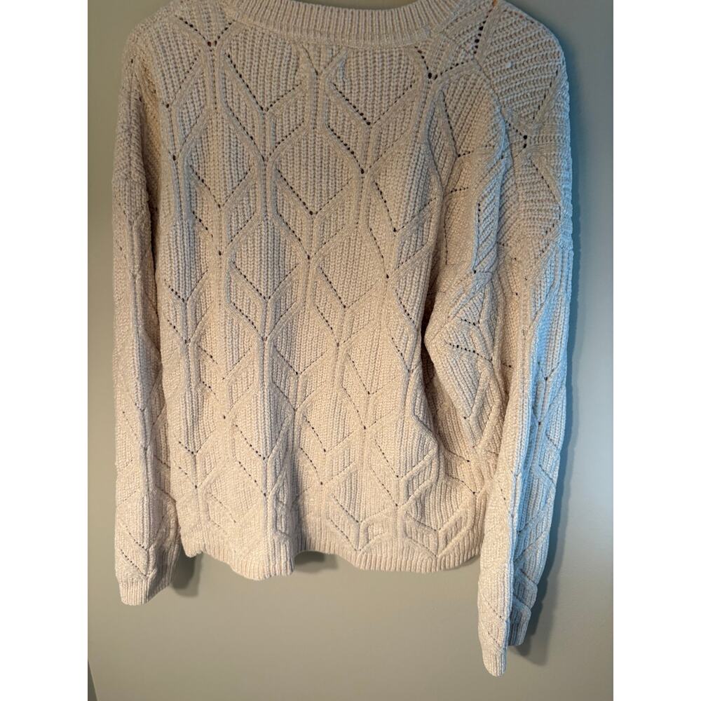 Weatherproof Vintage Metallic Sparkle Cream Cable Knit Sweater XXL - Picture 4 of 6
